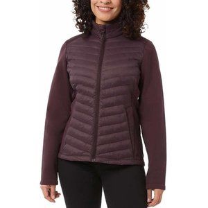 NWoT 32 Degrees Womens Mixed Media Light Jacket Burgundy Size L $145 L276